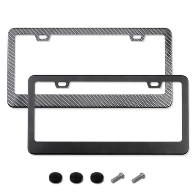 YK-W12 Universal Stainless Steel US License Plate Frame American Modified Car Logo Customized License Plate Frame