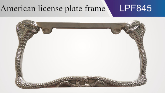 YK-LPF845 Universal Chrome Car License Plate Frame Manufacture Cobra American Zinc Alloy License Plate Frame Suppliers