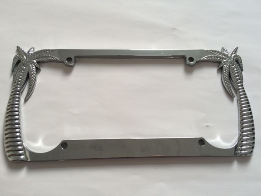 YK-LPF804 Universal Chrome Car License Plate Frame Coconut American Zinc Alloy License Plate Frame Suppliers