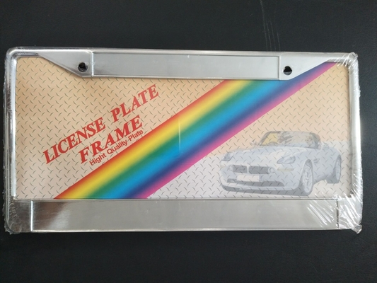 YK-LPF816 Universal Chrome American Car License Plate Frame Flat Zinc Alloy License Plate Frame From China Factory