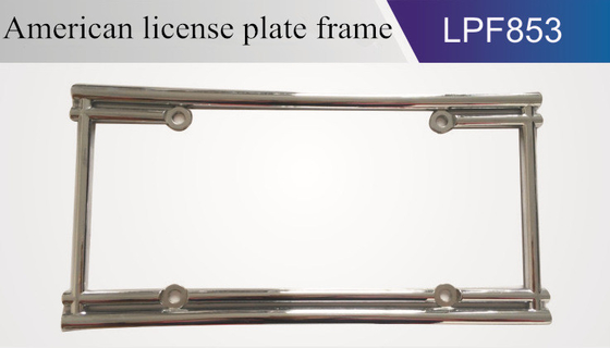 YK-LPF853 American Car License Plate Frame Simple Chrome Zinc Alloy License Plate Frame China Manufacture