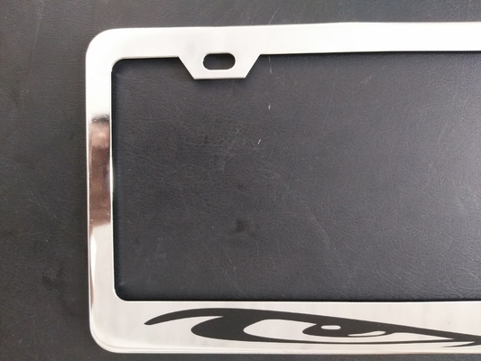 YK-LPF836 American Car License Plate Frame Eye Print Chrome Iron License Plate Frame China Manufacture