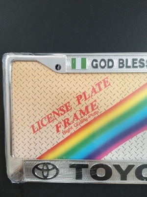 YK-LPF838 Black Toyota American Car License Plate Frame Chrome Zinc Alloy License Plate Frame China Manufacture