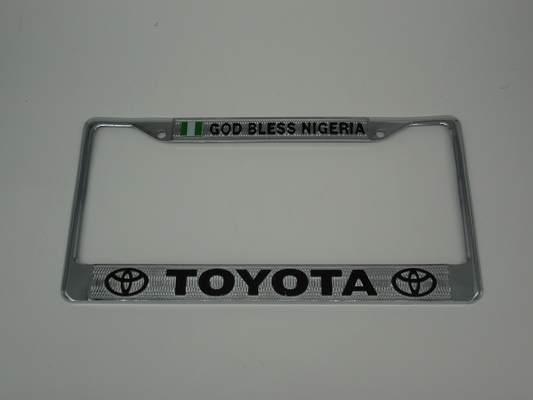 YK-LPF838 Black Toyota American Car License Plate Frame Chrome Zinc Alloy License Plate Frame China Manufacture