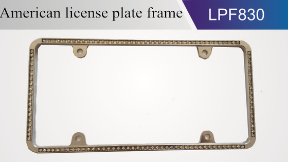 YK-LPF830 Chrome American Car License Plate Frame Diamond Decro Plastic License Plate Frame China Manufacture