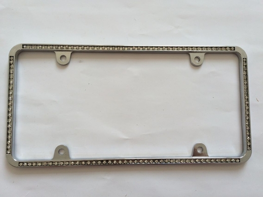 YK-LPF830 Chrome American Car License Plate Frame Diamond Decro Plastic License Plate Frame China Manufacture