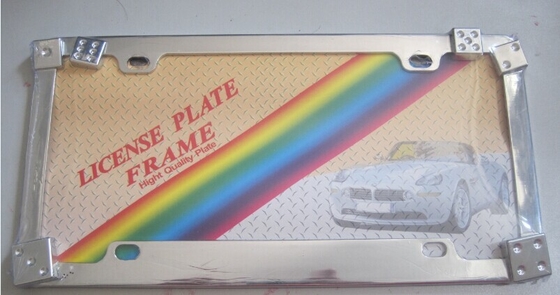 YK-LPF846 USA Car License Plate Frame Design Dice Personalized Chrome Auto License Plate Frame Metal With Screws