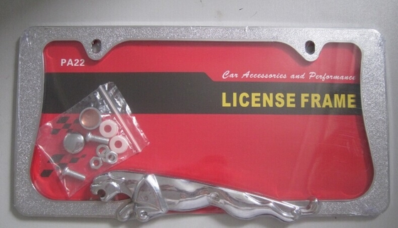 YK-LPF844 USA License Plate Frame Design Metal Chrome Car License Plate Frame Leopard With Screws