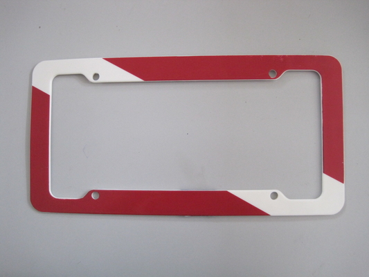 YK-LPF822 Red And White Painted USA Size License Plate Frame Personalized Plastic Car License Plate Frame Supplier