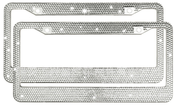 YK-LPF800D USA License Plate Frame Bling Design Metal Stainless Steel Car License Plate Frame Multi-Color Diamond