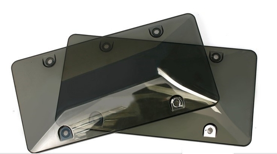 YK-LPF800A1 unbreakable USA License Plate Frame shield Plastic clear Smoke Car License Plate Frame Covers with screws