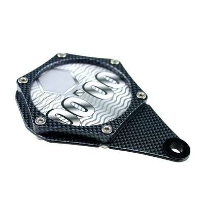 YK- MP1000 Carbon Motorcycle Tax Disc Holder Motorcycle Metal Alloy Tax Disc Permit Holder Waterproof Seal