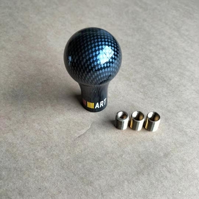 YK033 Universal Plastic Shift Knob Round Carbon Fiber Style Shift Knob With 3 Adapter Shift Lever