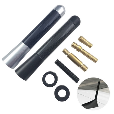 YK-AT123 8CM Carbon Fiber Car Short Antenna Top Mount Metal Radio Antenna Replacement Universal Decorative Antenna
