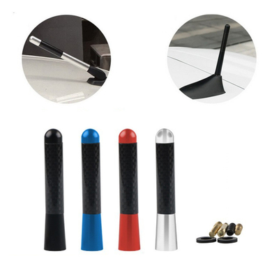 YK-AT123 8CM Carbon Fiber Car Short Antenna Top Mount Metal Radio Antenna Replacement Universal Decorative Antenna