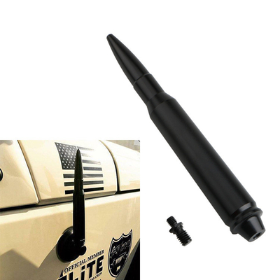 YK-AT127 Aluminum Alloy Car Truck Bullet Antenna Black Auto Vehicle Short Radio Antenna Universal Type