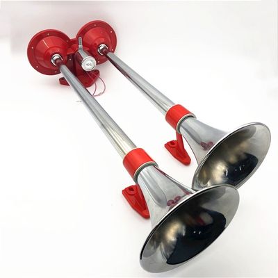 Universal Air Horn 12/24V For Truck Train Boat Dual Pipes Trumpet Car Horn Super Loud Trumpet Zinc Alloy