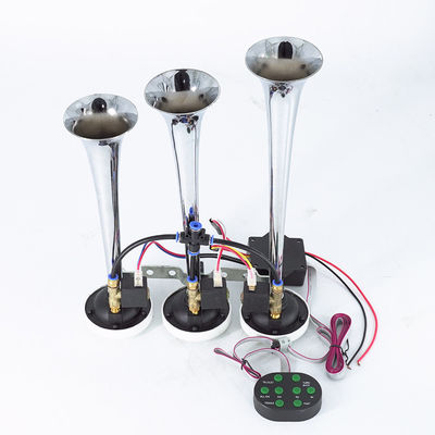 Universal Three Pipes Trumpet 8 Tone Music Air Horn 12/24V For Truck Train Boat Super Loud Metal Car Horn