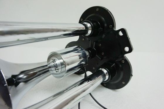 Universal Chrome Air Horn Kit Three Pipes Trumpet 12/24V For Truck Boat Super Loud Refitting Car Horn