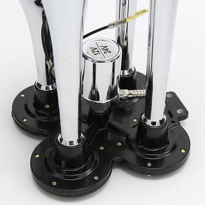 Universal Chrome Four Pipes Air Horn Kits 12/24V For Truck Boat Train Super Loud Refitting Trumpet  Car Horn