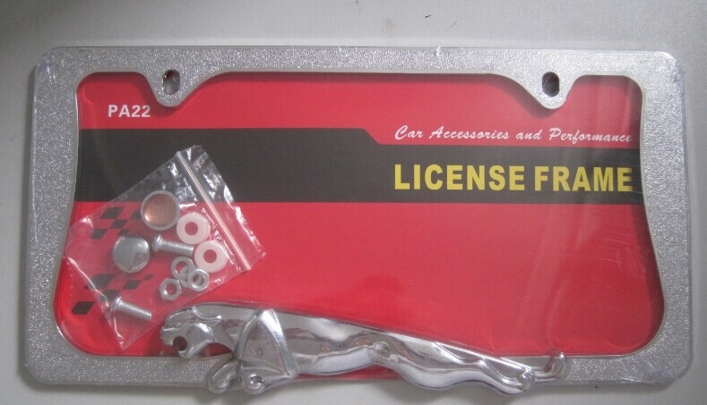 YK-PF844 Universal Leopard American Car License Place Frame Zinc Alloy Metal License Plate Frame For US market suppliers