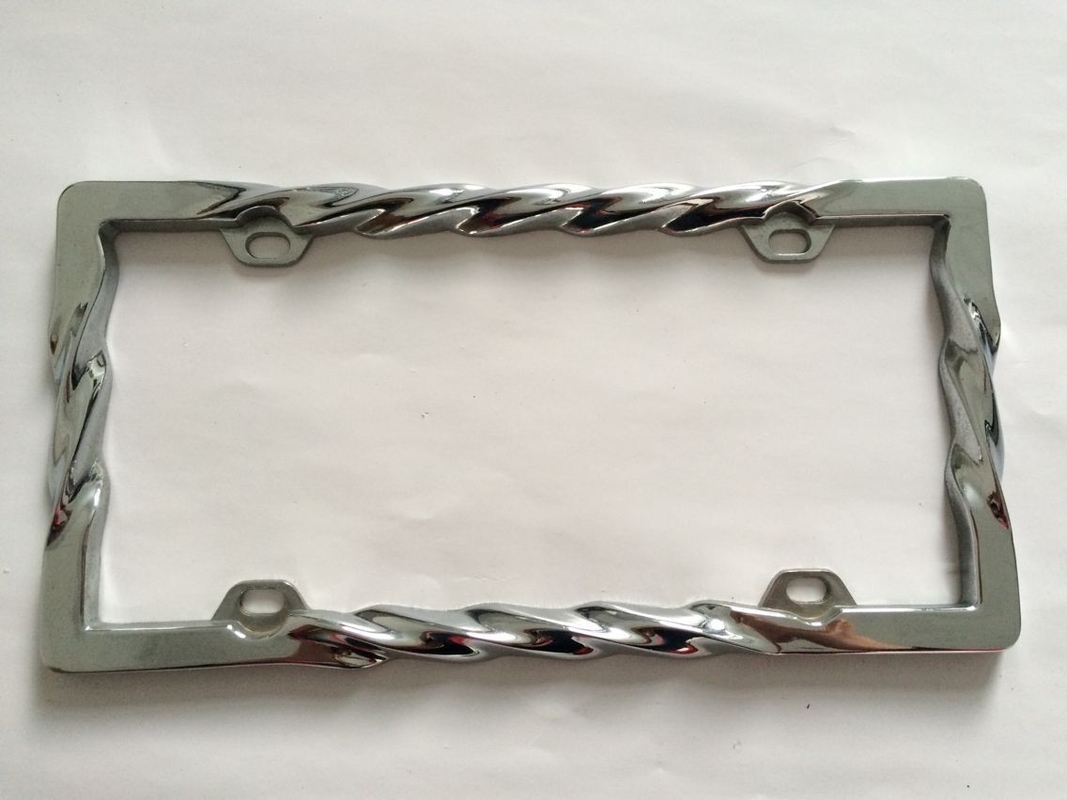YK-LPF810 Universal Chrome American Car License Plate Frame Twist Zinc Alloy License Plate Frame Supplier