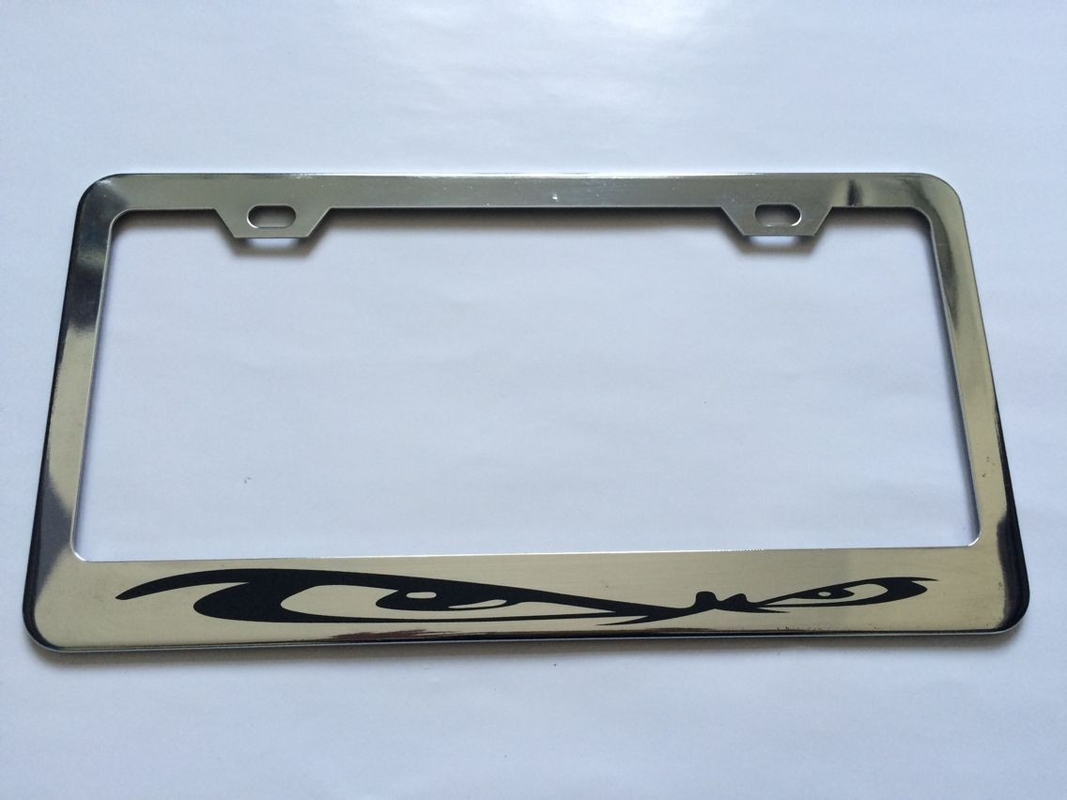 YK-LPF836 American Car License Plate Frame Eye Print Chrome Iron License Plate Frame China Manufacture