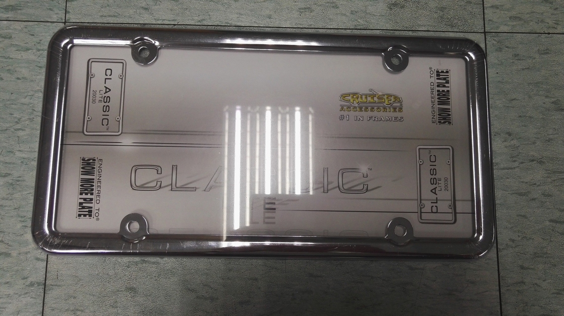 YK-LPF850 USA Car License Plate Frame Black Zinc Alloy Iron Stainless Steel License Plate Frame Customize Manufacture