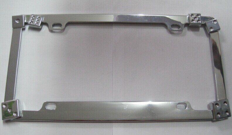 YK-LPF846 USA Car License Plate Frame Design Dice Personalized Chrome Auto License Plate Frame Metal With Screws