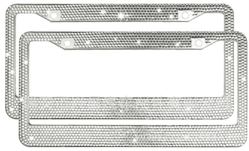 YK-LPF800D USA License Plate Frame Bling Design Metal Stainless Steel Car License Plate Frame Multi-Color Diamond