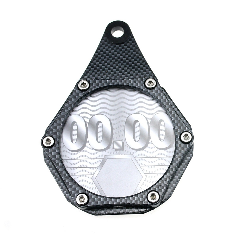 YK- MP1000 Carbon Motorcycle Tax Disc Holder Motorcycle Metal Alloy Tax Disc Permit Holder Waterproof Seal