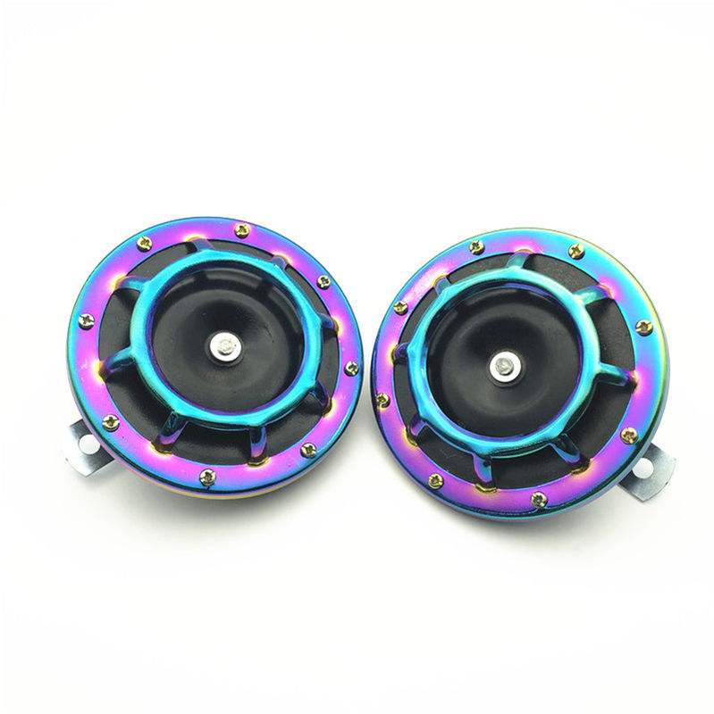 Metal Disc Horn Motorcycle Electric Twin Horn Kit With Protective Grill Supertone Car Horn