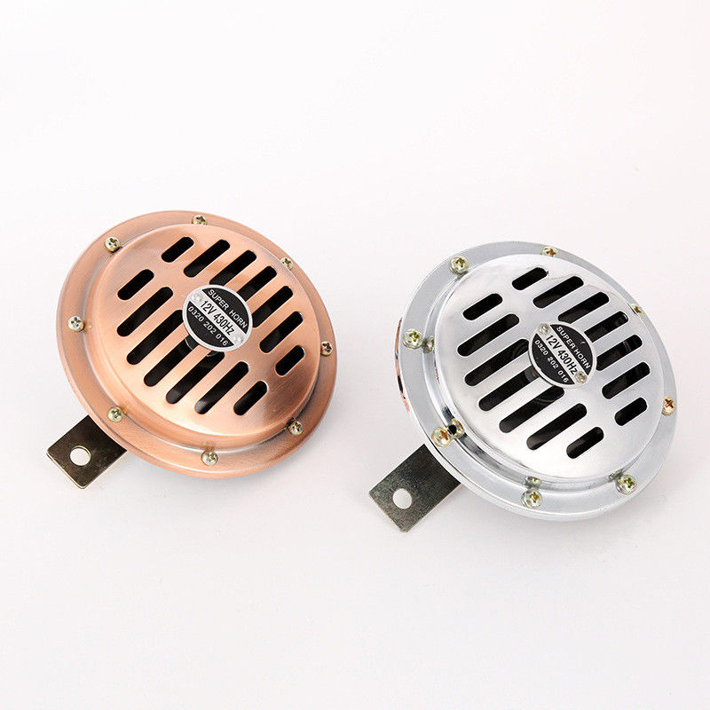 Car Truck Motorcycle Chrome Disc Horn Super Loud Electric Horn 12/24V 125mm Twin Car Horn With Protective Grill