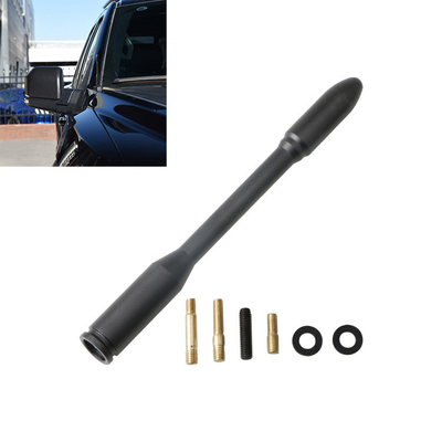 YK-AT125 Universal Bullet Antenna Car Vehicle Replacement Antenna black Aluminum Alloy Auto Car Antenna Accessories