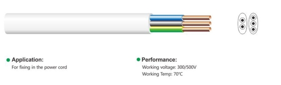 PVC Insulated Non-Flexible Flat Cable CCC 2271EC4 ( BVVB )